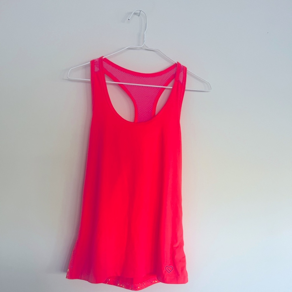 Live Love Dream athletic tank by Aeropostale Sz Small bright orange no sweat